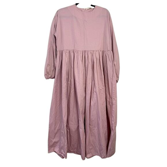 NWT Touche Pink Balloon Sleeve Maxi Dress Women’s EU 2 US M/L Textured Long - Picture 1 of 7